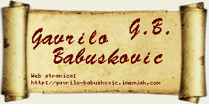Gavrilo Babušković vizit kartica